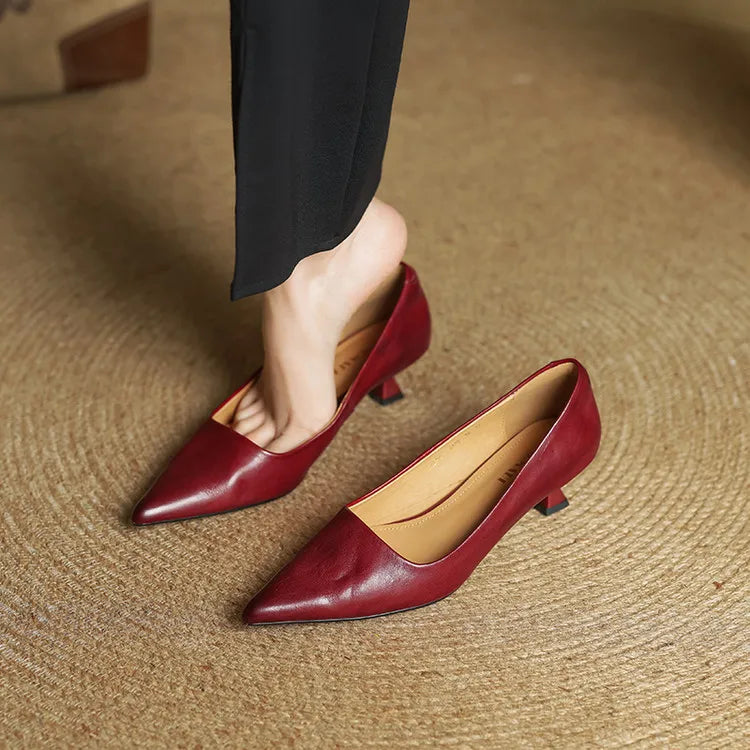 Leren schoenen met hak Hartley