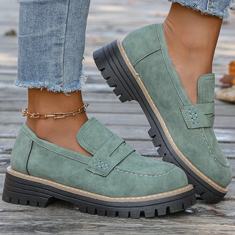 Suède loafers met plateauzool Bromley