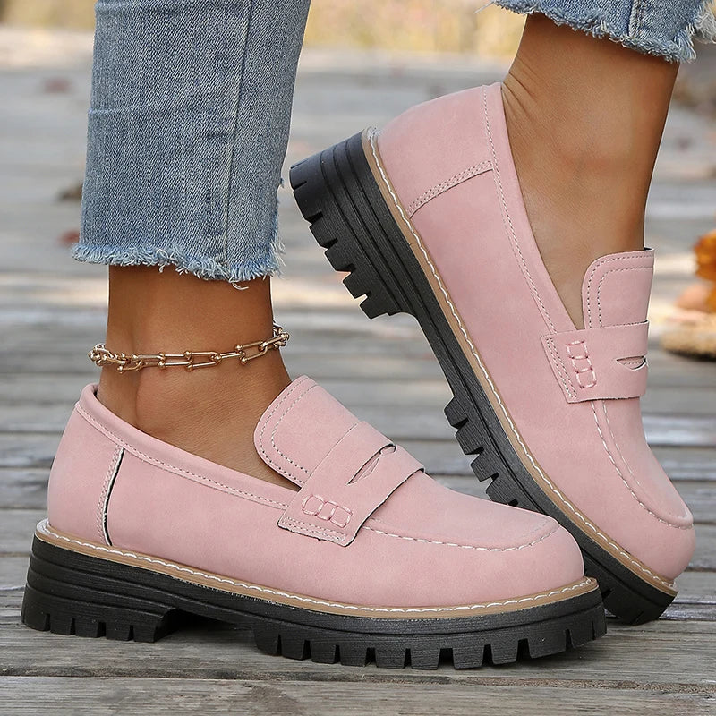 Suède loafers met plateauzool Bromley