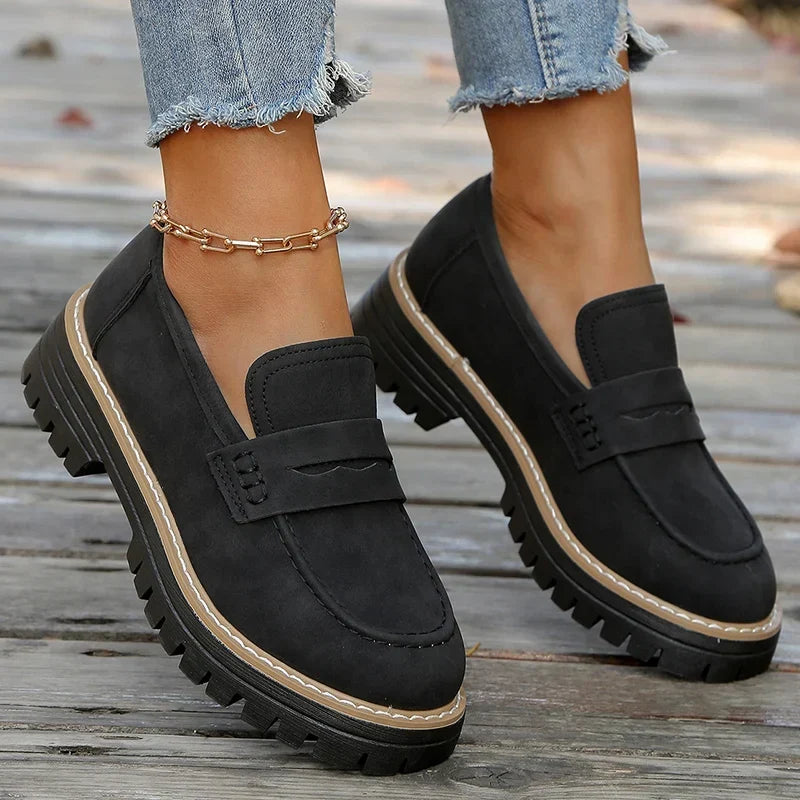 Suède loafers met plateauzool Bromley