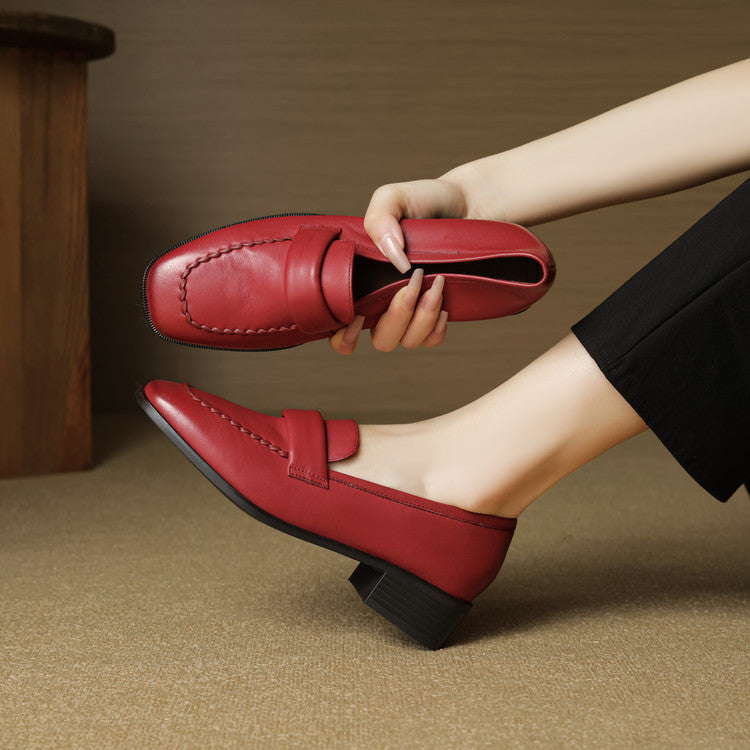Leren loafers Elsie Square-toe