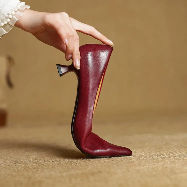 Leren schoenen met hak Hartley