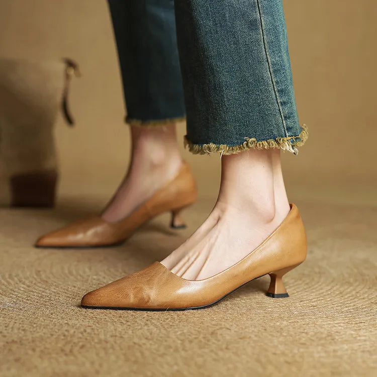 Leren schoenen met hak Hartley