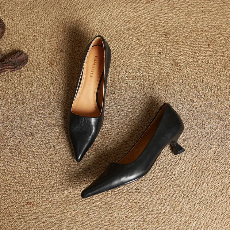 Leren schoenen met hak Hartley
