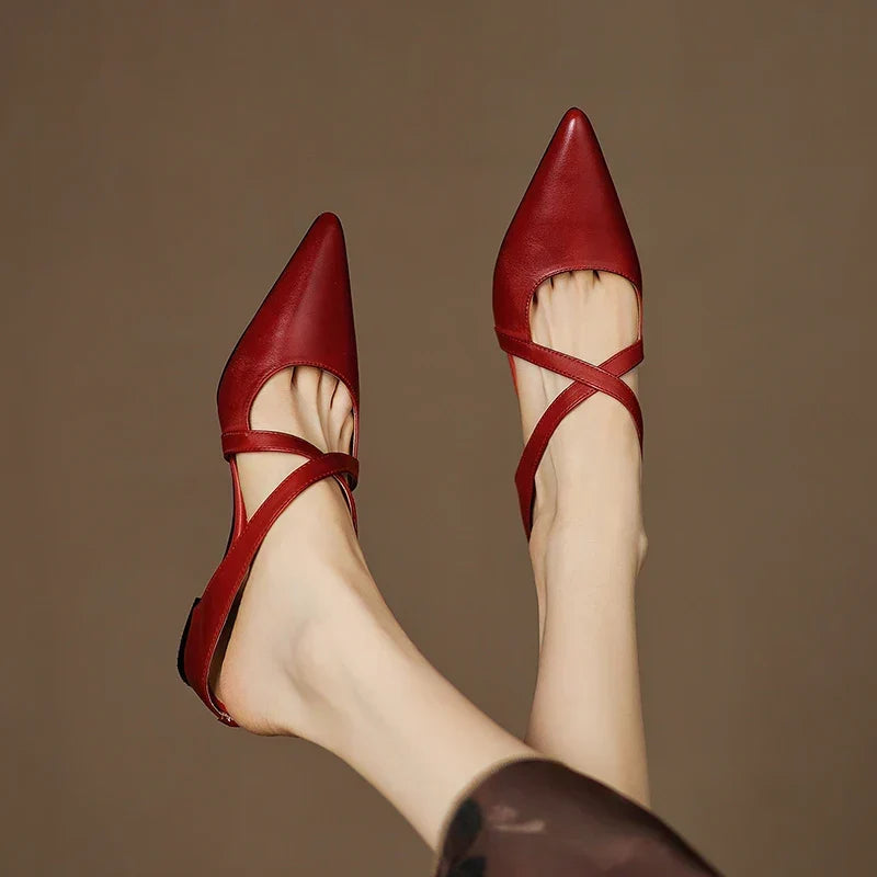 Leren mules Goldie