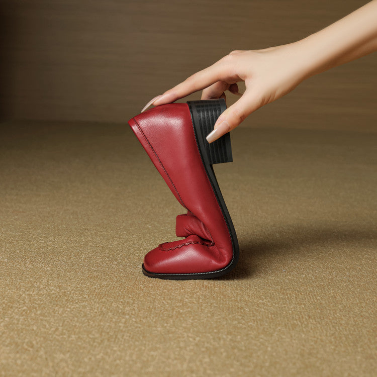 Leren loafers Elsie Square-toe