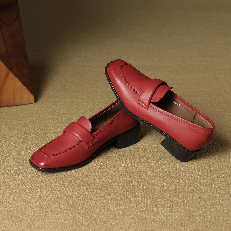 Leren loafers Elsie Square-toe
