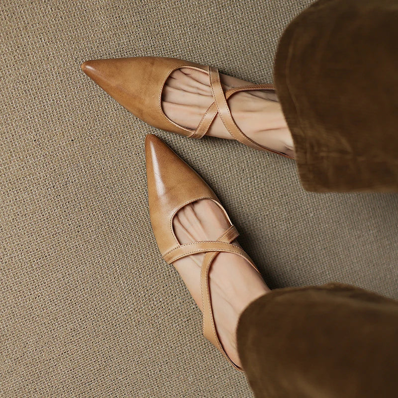 Leren mules Goldie
