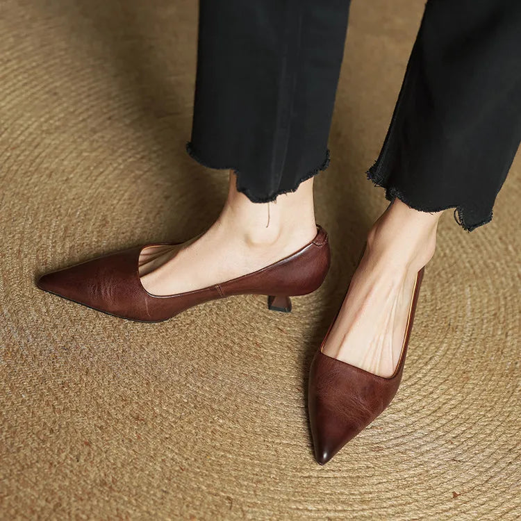 Leren schoenen met hak Hartley