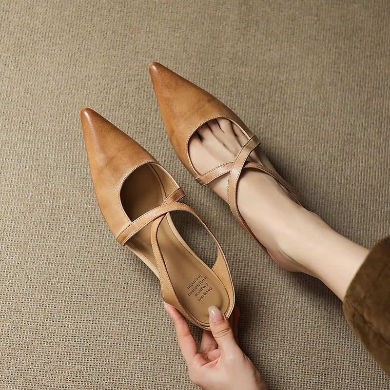 Leren mules Goldie