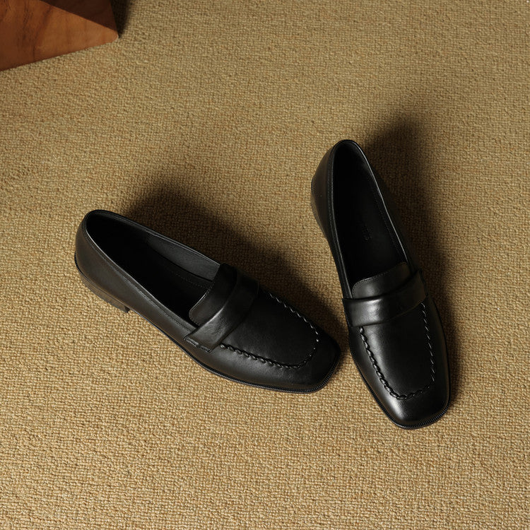 Leren loafers Elsie Square-toe
