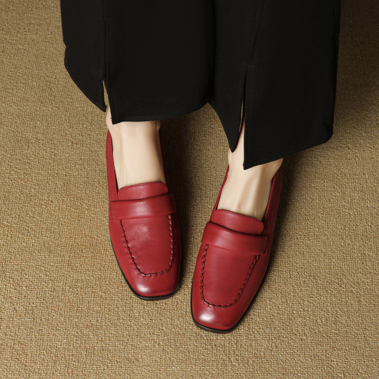 Leren loafers Elsie Square-toe