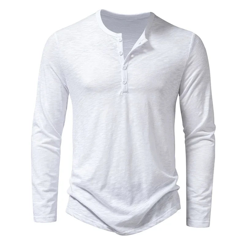 Katoenen henley-shirt Hayden