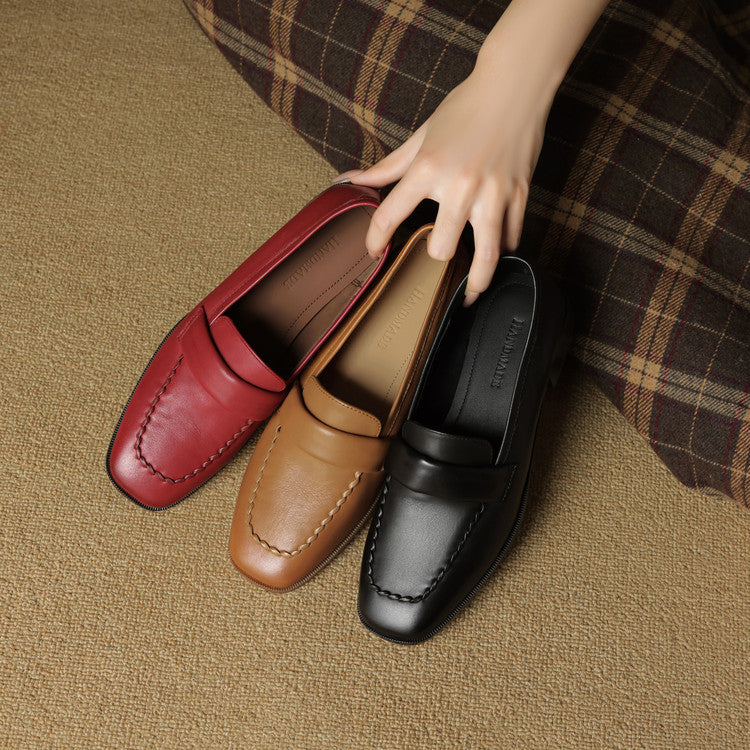 Leren loafers Elsie Square-toe