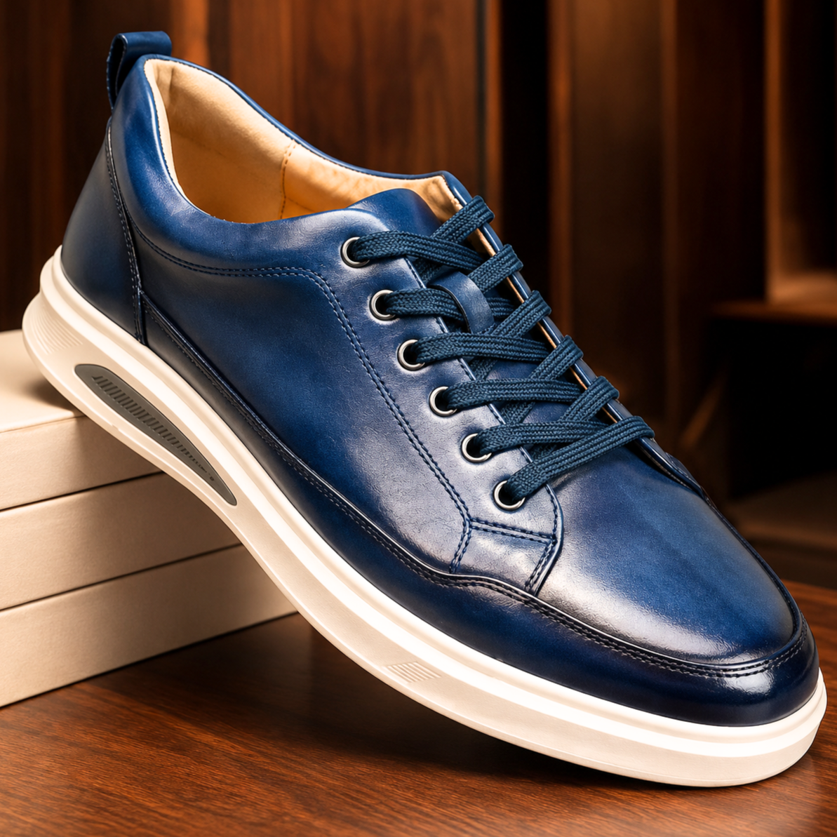 Handgemaakte leren sneakers Sawyer