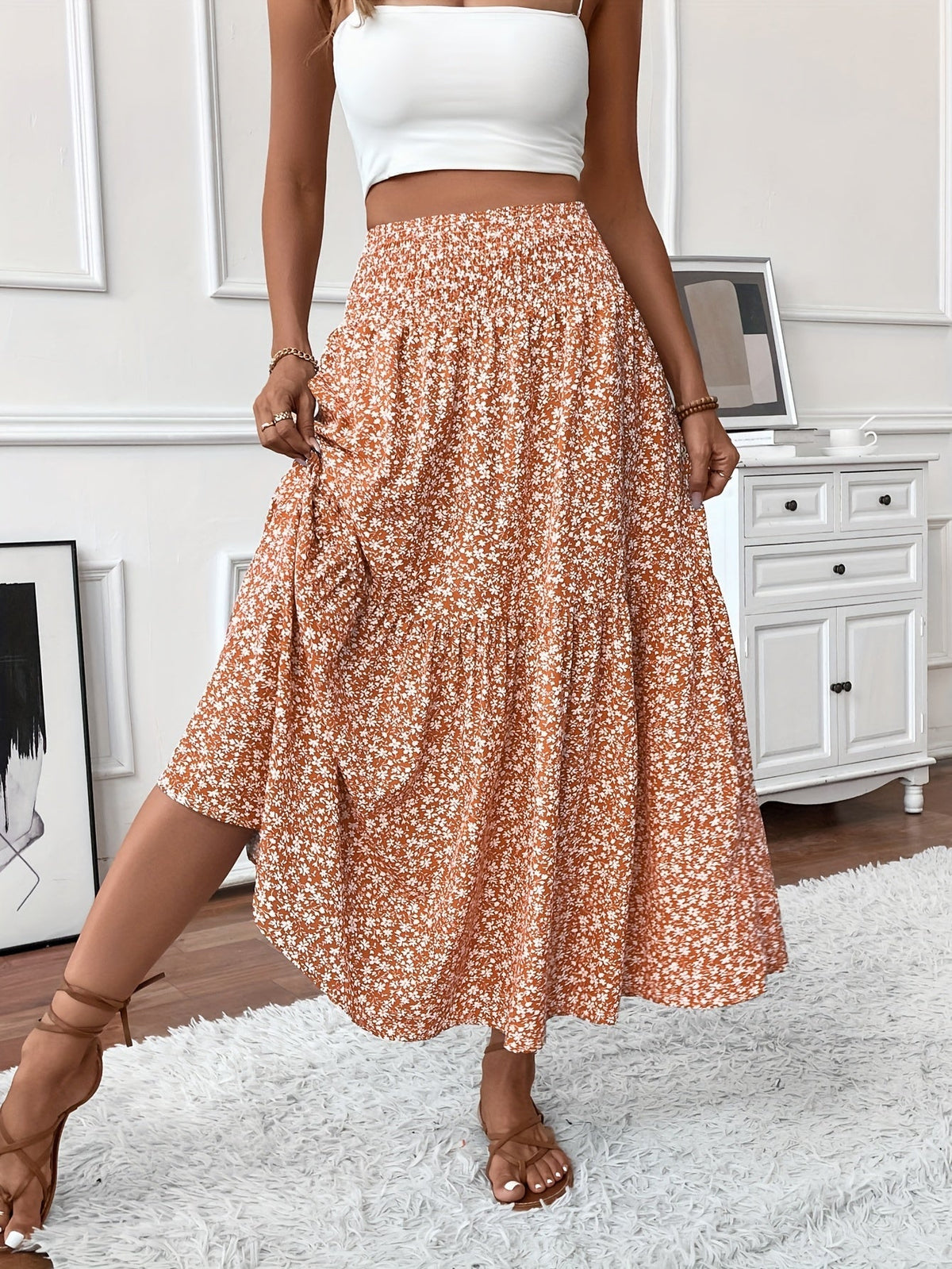 Rok met bloemenprint Elena Ditsy