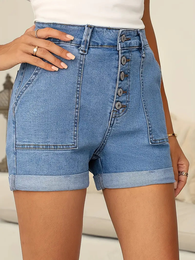 Vintage denim korte broek Lila