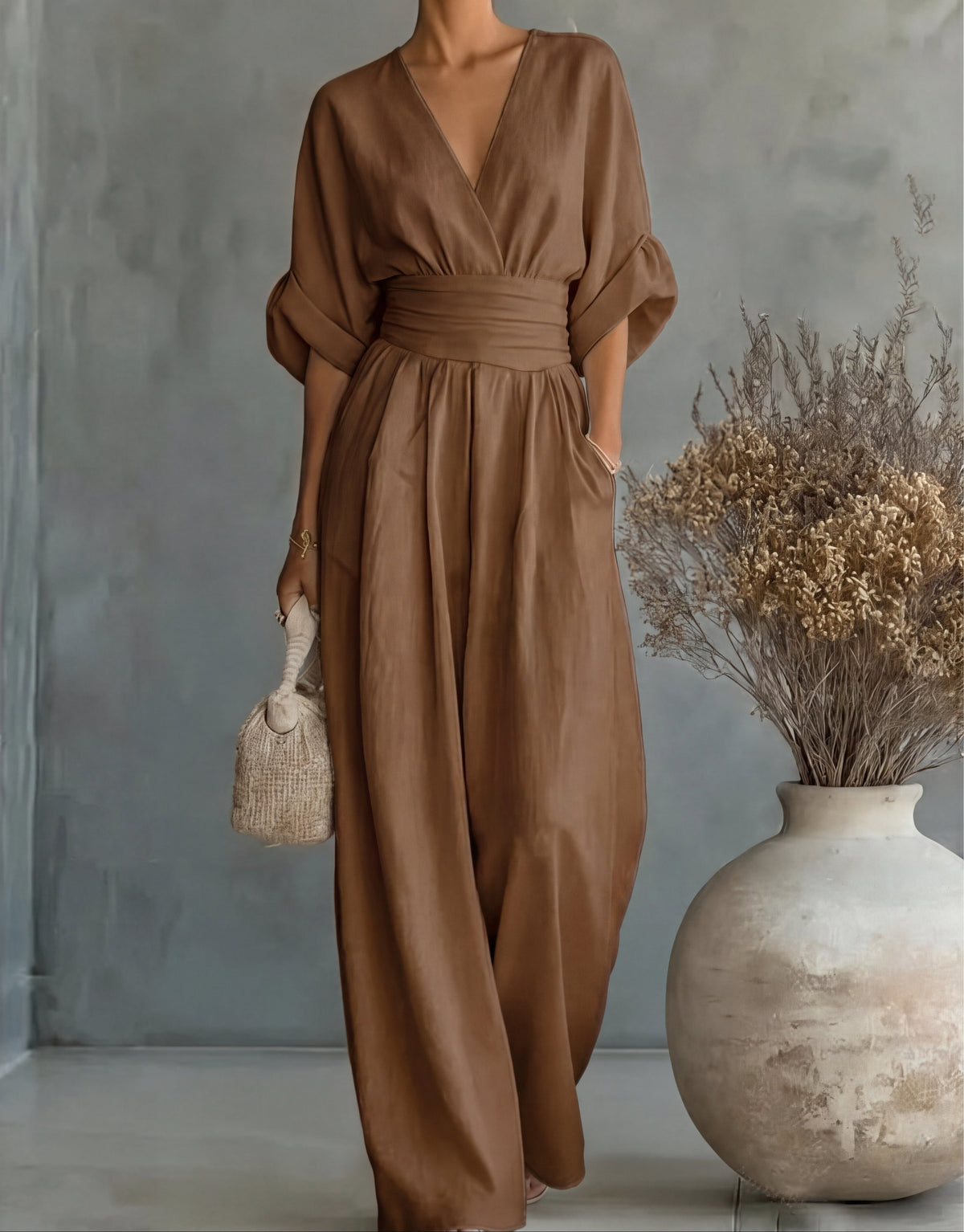 Jumpsuit met wijde pijpen Hayes