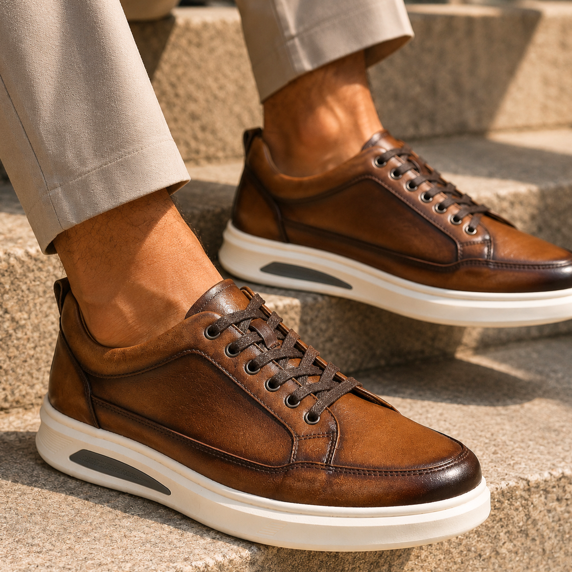 Handgemaakte leren sneakers Sawyer