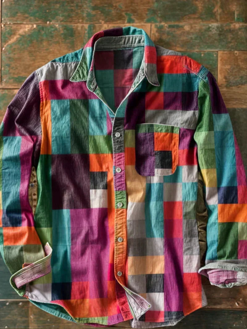 Gebreide trui Leo Patchwork