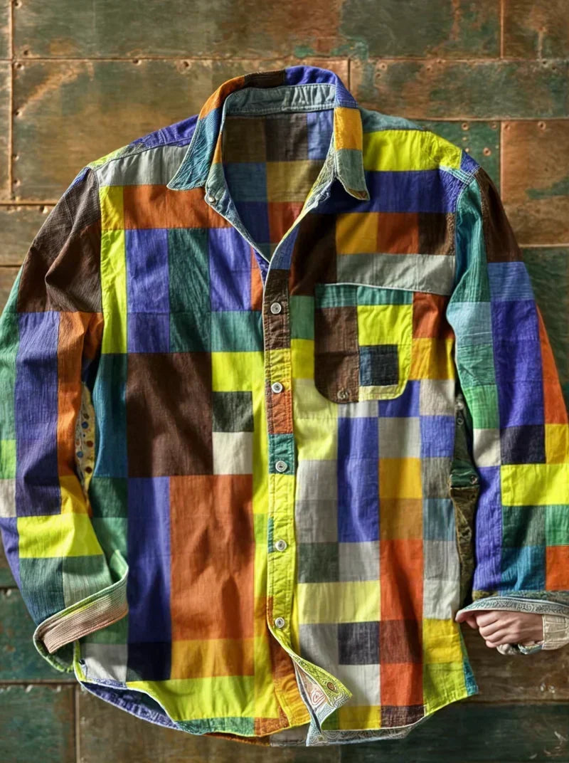 Gebreide trui Leo Patchwork