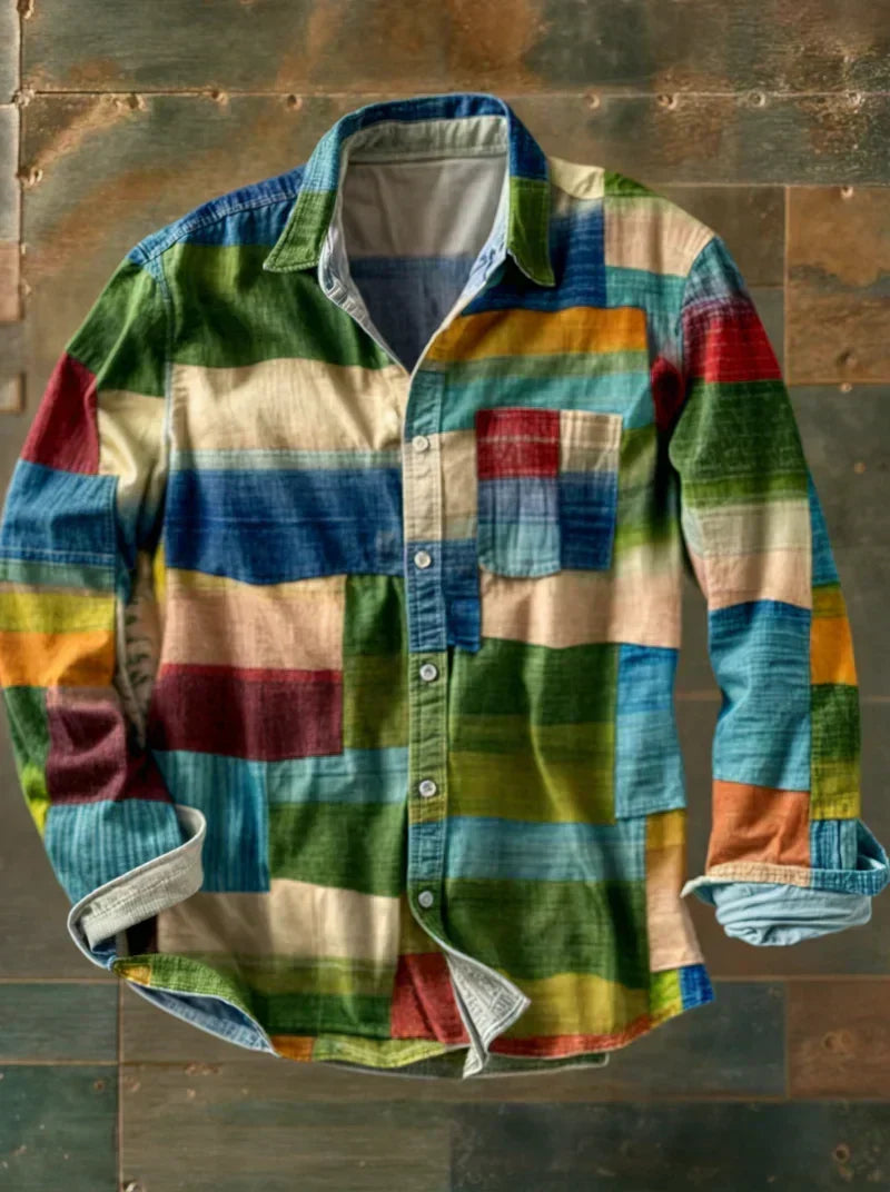 Gebreide trui Leo Patchwork