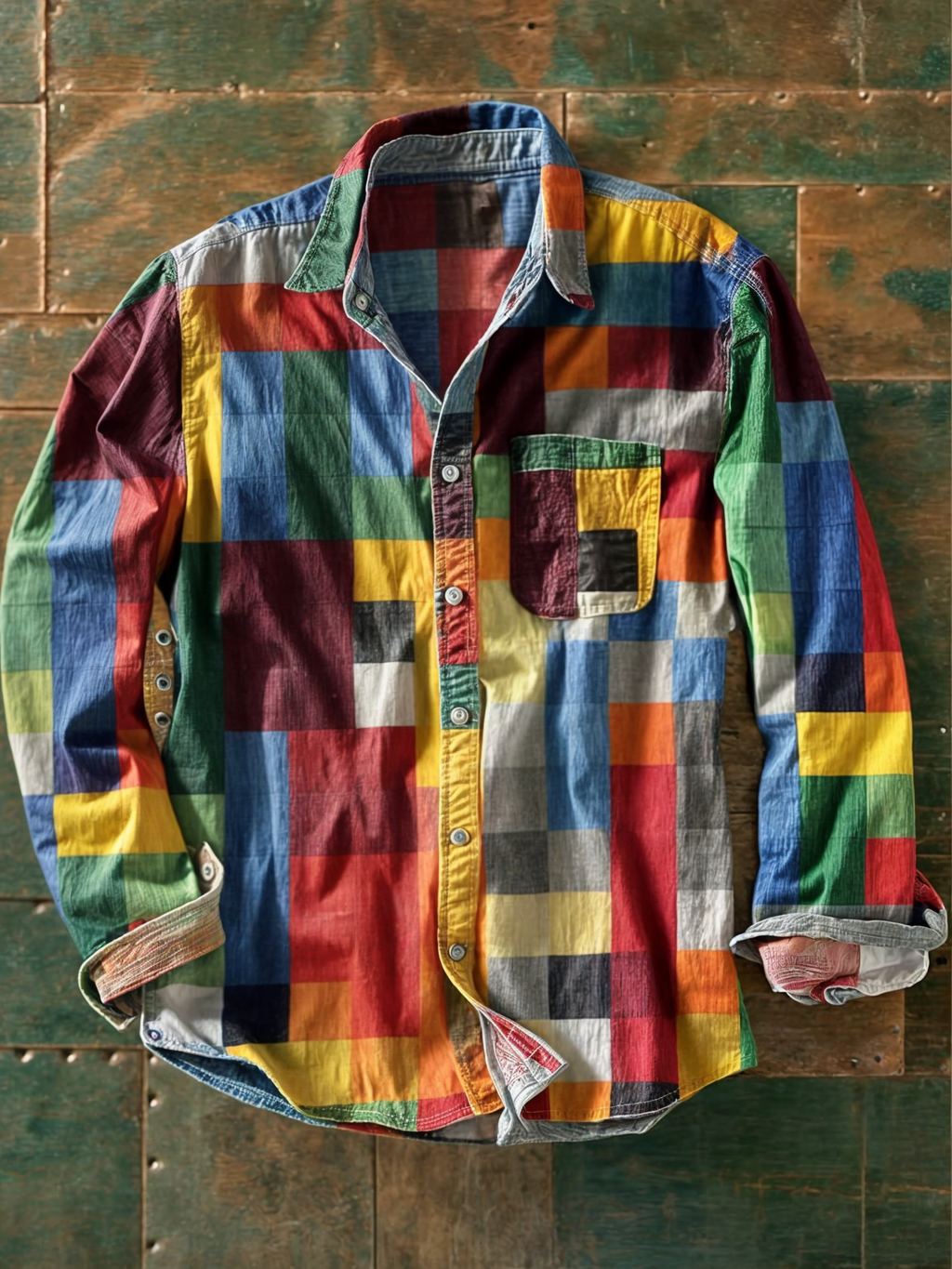 Gebreide trui Leo Patchwork