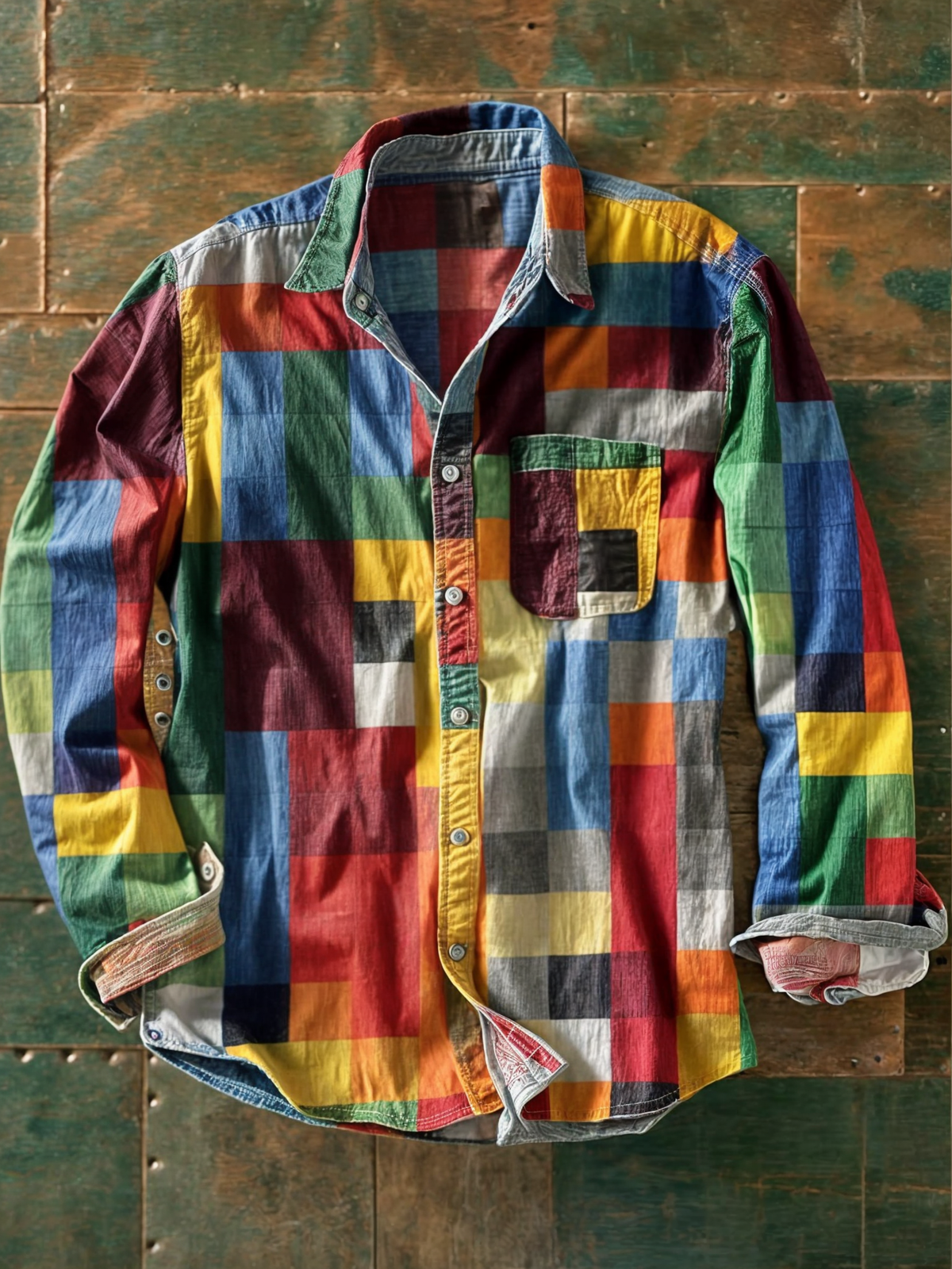 Gebreide trui Leo Patchwork