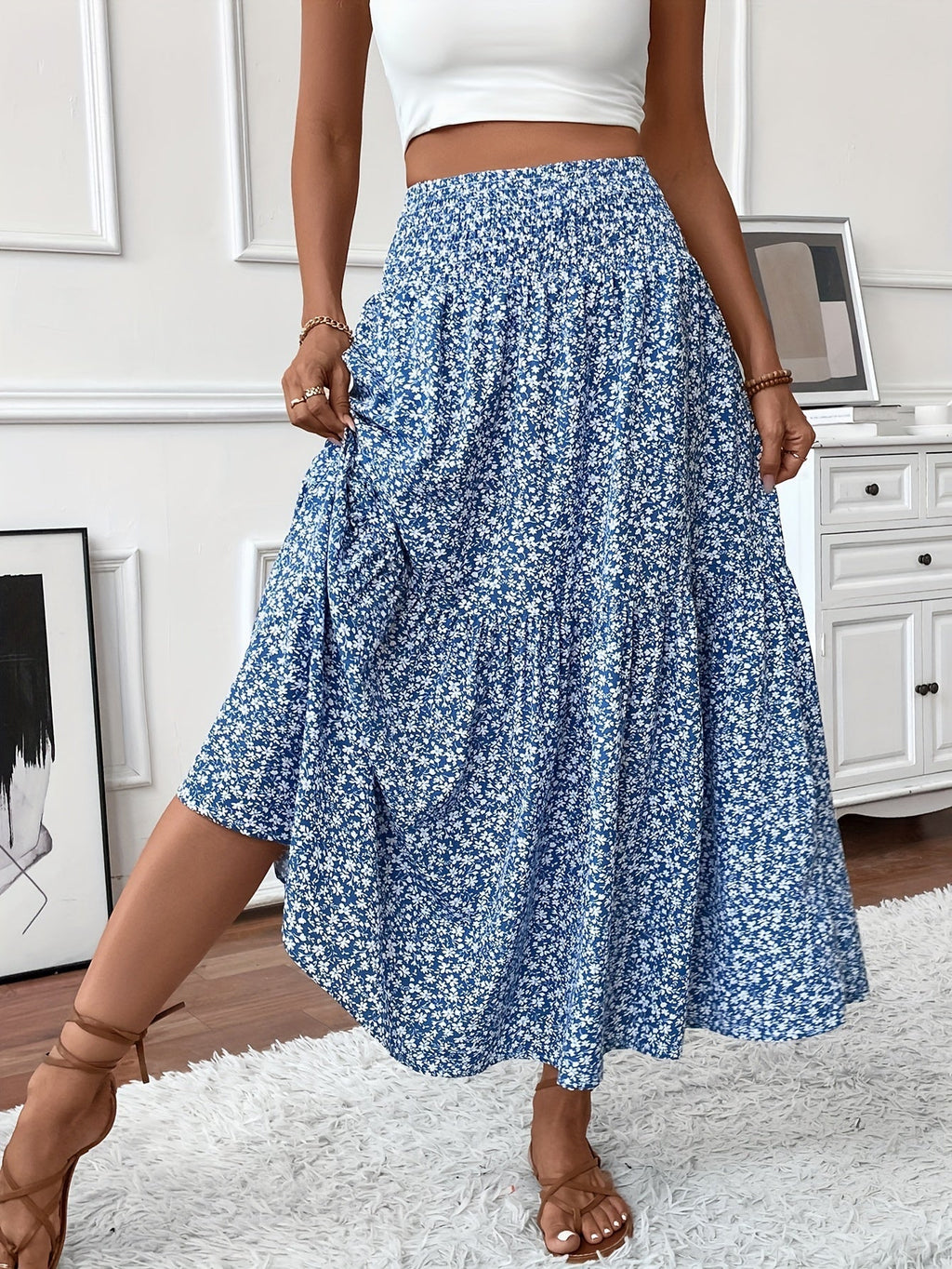Rok met bloemenprint Elena Ditsy