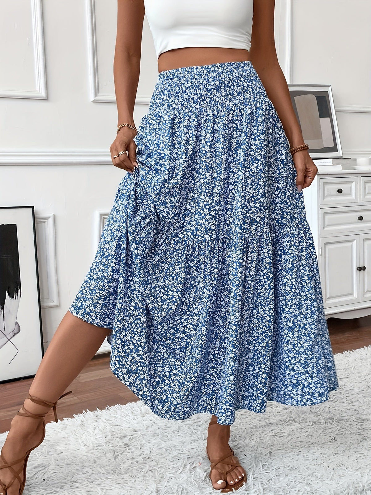 Rok met bloemenprint Elena Ditsy