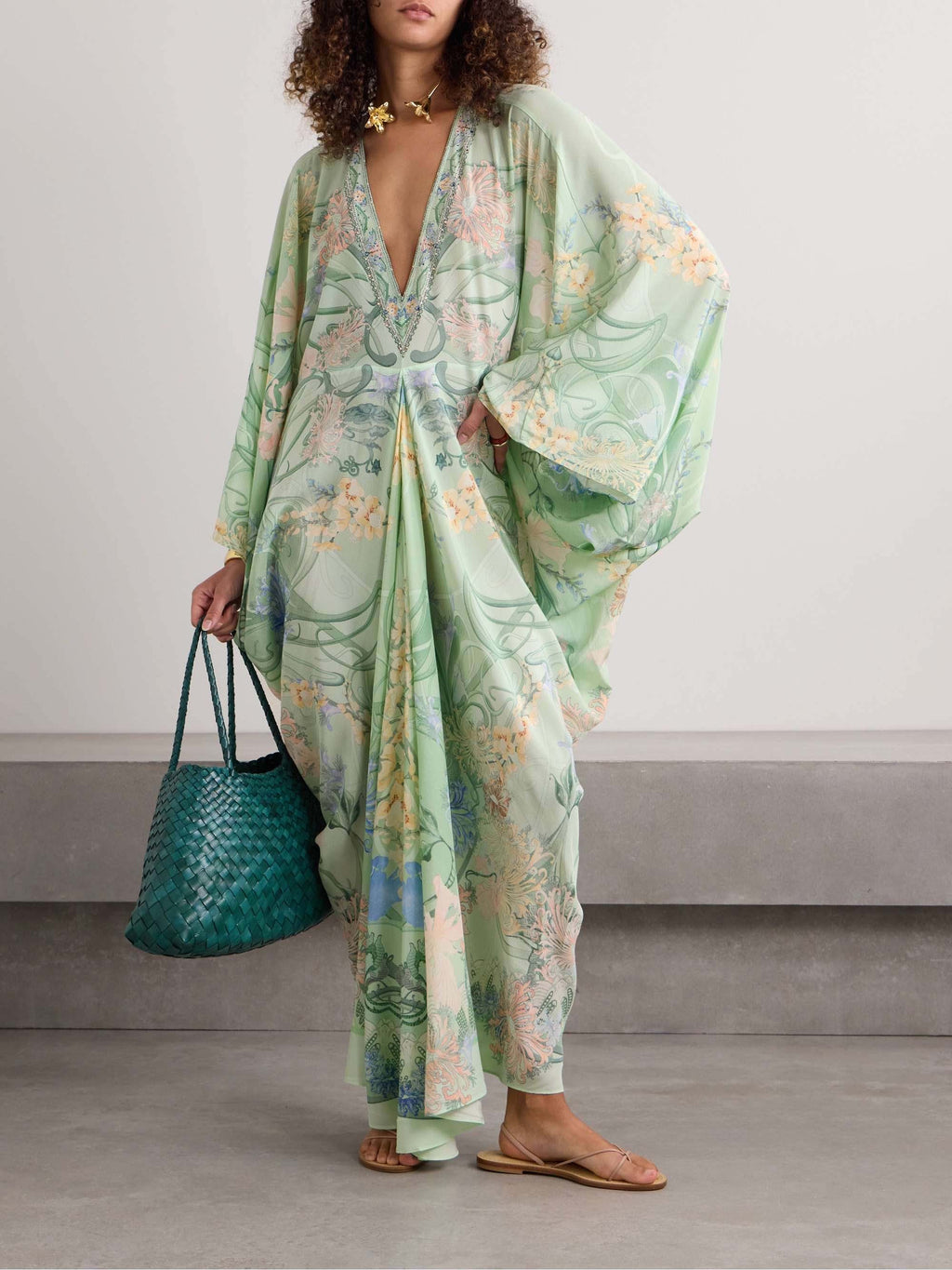 Oversized midi-jurk met bloemenprint Unique