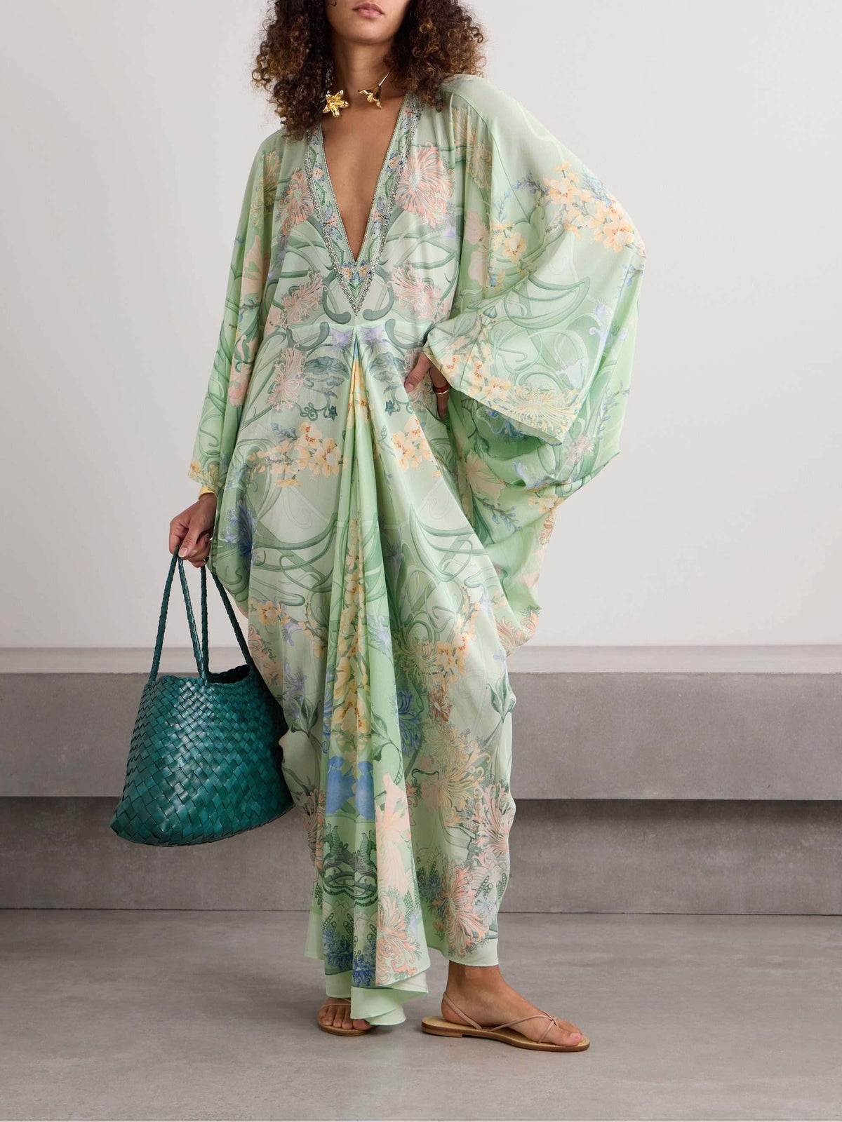 Oversized midi-jurk met bloemenprint Unique