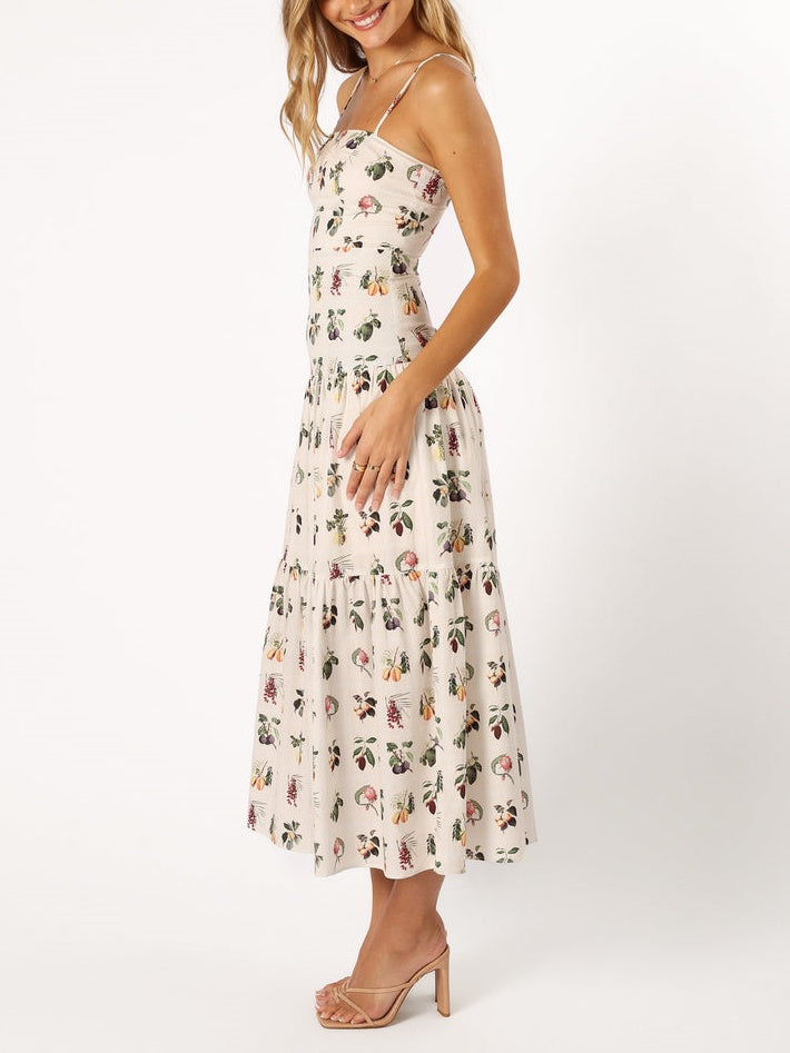 Midi-jurk met bloemenprint Fruit