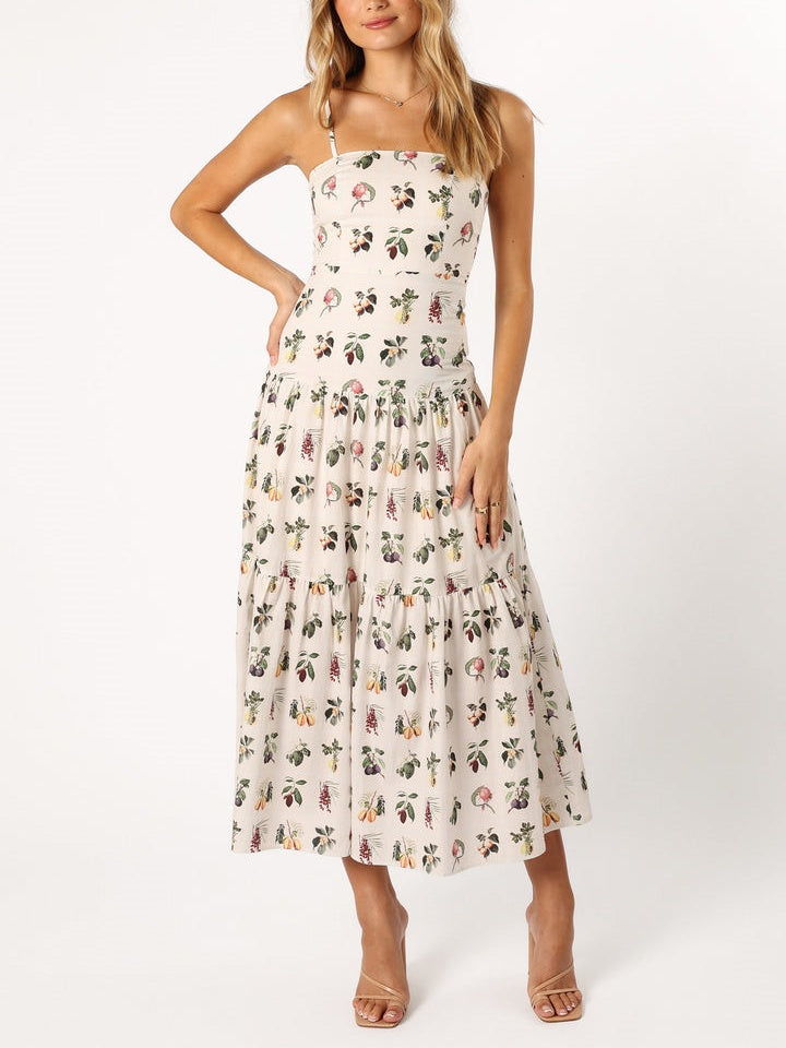Midi-jurk met bloemenprint Fruit