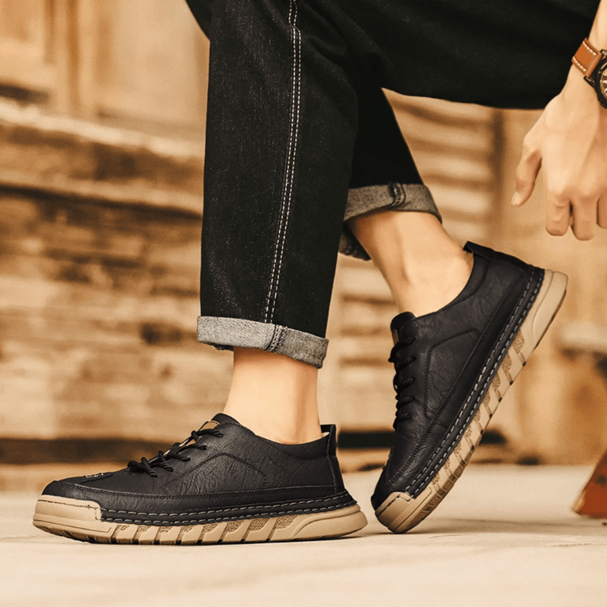 Leren sneakers Easton